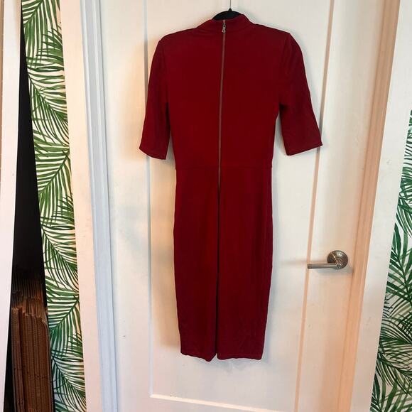 Alice + Olivia Inka Mock Neck Zip Midi Dress Size 6 - Picture 4 of 12